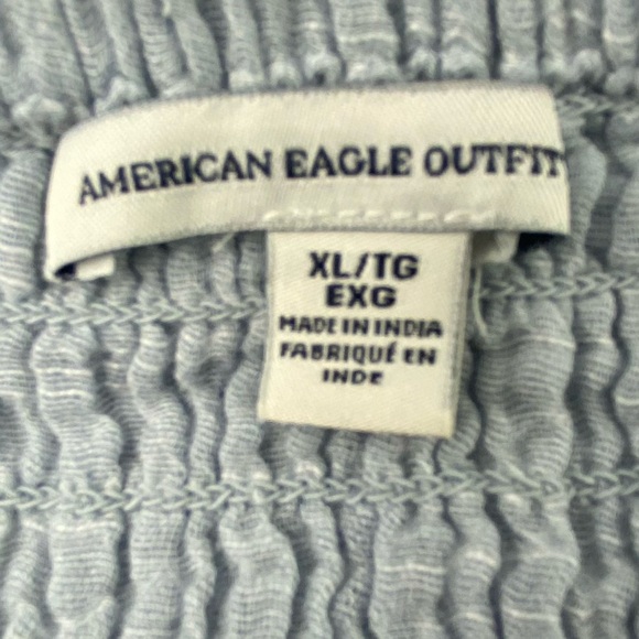 AE light blue stretch cropped tube top with peplum bottom wms sz XL - Picture 3 of 15